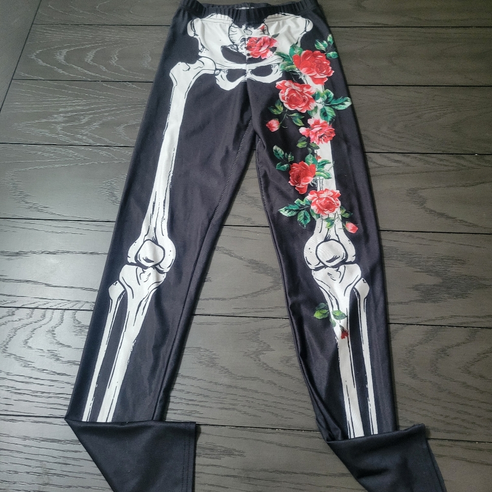 Halloween Skeleton pants costume leggings women's size 4